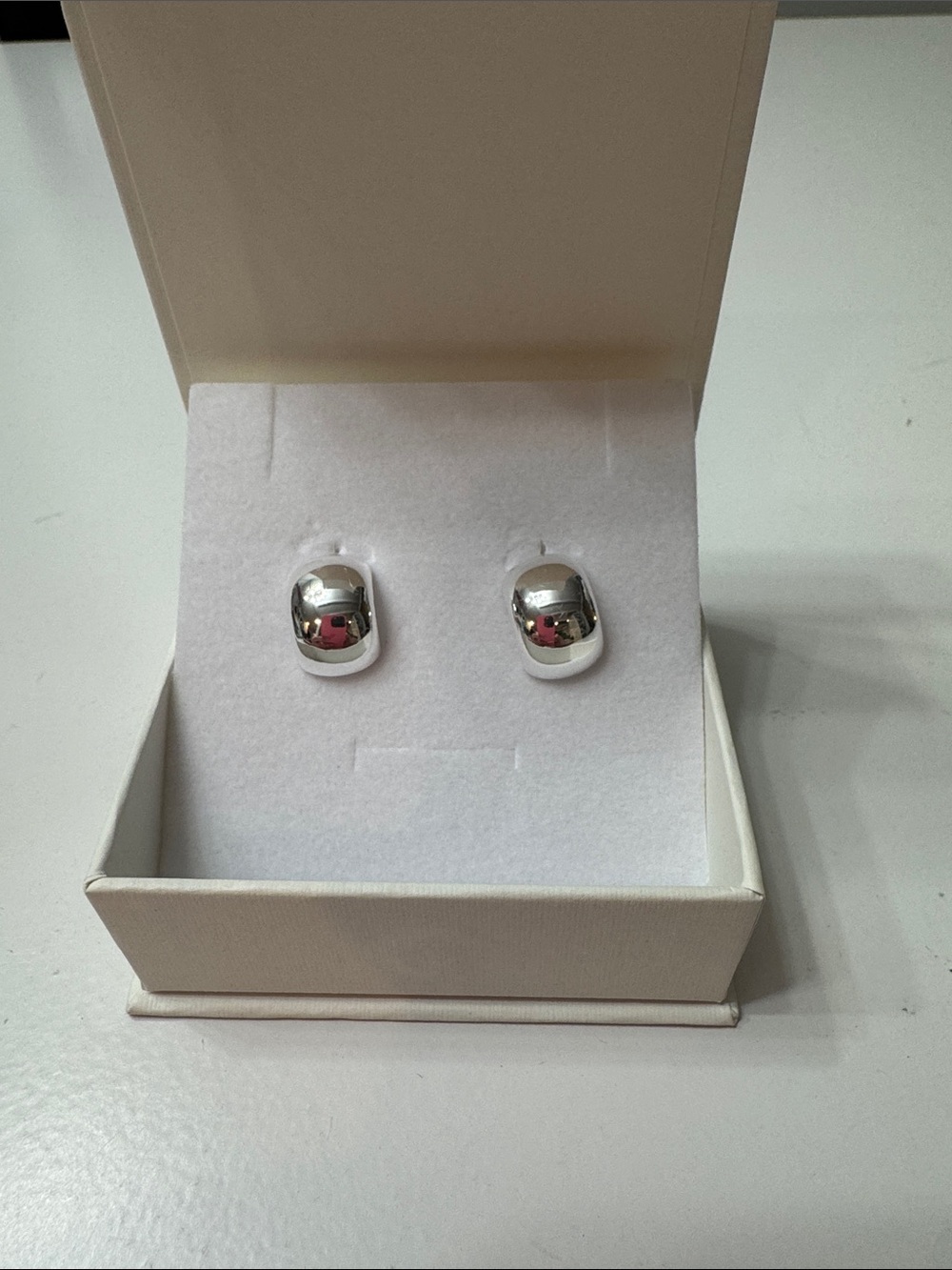 Polished Silver Dome Stud Earrings - Women’s Jewelry